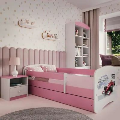 Kocot Kids Barnsäng - Babydreams Rosa - Formula One Med Låda 180x80 Cm