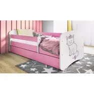 Kocot Kids Barnsäng - Babydreams Rosa Med Låda - Katt 140x70 Cm