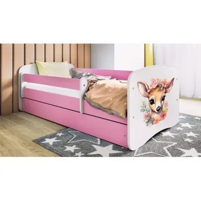 Kocot Kids Barnsäng - Babydreams Rosa Med Låda Och Madrass - Bambi 180x80 Cm