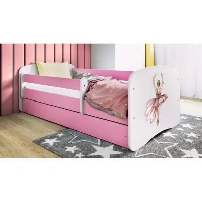 Kocot Kids Barnsäng - Babydreams Rosa Med Låda Och Madrass - Dansare 140x70 Cm