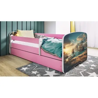 Kocot Kids Barnsäng - Babydreams Rosa Med Låda Och Madrass - Skepp 160x80 Cm
