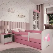 Kocot Kids Barnsäng - Babydreams Rosa - Princess And Horse 180x80 Cm
