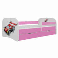 Kocot Kids Barnsäng - Babydreams Rosa - Racing Car Med Låda 140x70 Cm