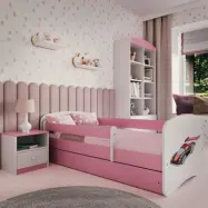 Kocot Kids Barnsäng - Babydreams Rosa - Racing Car Med Låda 140x70 Cm