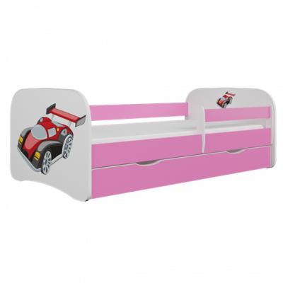 Kocot Kids Barnsäng - Babydreams Rosa - Racing Car Med Låda 160x80 Cm