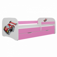 Kocot Kids Barnsäng - Babydreams Rosa - Racing Car Med Madrass 140x70 Cm