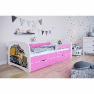Kocot Kids Barnsäng - Babydreams Rosa - Truck Med Låda 140x70 Cm
