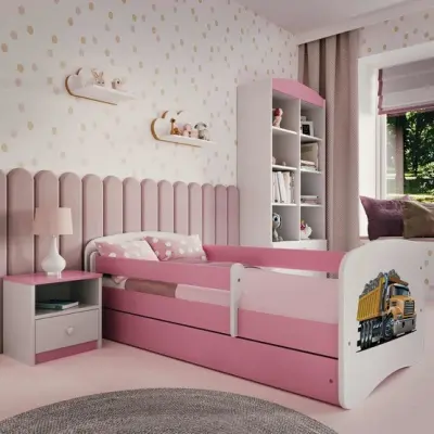 Kocot Kids Barnsäng - Babydreams Rosa - Truck Med Madrass 160x80 Cm