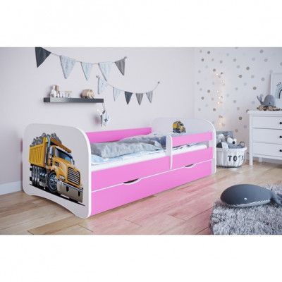 Kocot Kids Barnsäng - Babydreams Rosa - Truck Med Madrass 180x80 Cm