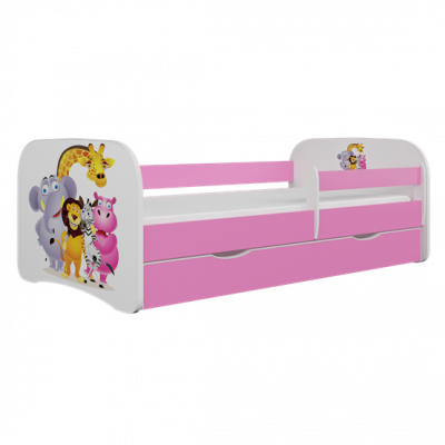 Kocot Kids Barnsäng - Babydreams Rosa - Zoo 140x70 Cm