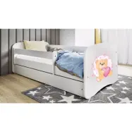 Kocot Kids Barnsäng - Babydreams Vit - Bear With Butterflies Med Låda 140x70 Cm