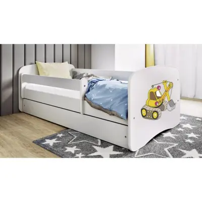 Kocot Kids Barnsäng - Babydreams Vit - Digger Med Låda 160x80 Cm