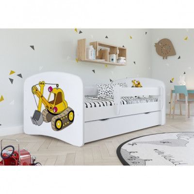 Kocot Kids Barnsäng - Babydreams Vit - Digger Med Madrass 160x80 Cm