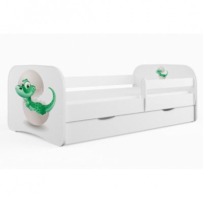 Kocot Kids Barnsäng - Babydreams Vit - Dinosaur Med Låda 180x80 Cm