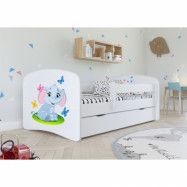 Kocot Kids Barnsäng - Babydreams Vit - Elephant Med Låda 160x80 Cm