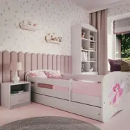 Kocot Kids Barnsäng - Babydreams Vit - Fairy With Butterflies Med Låda 160x80 Cm