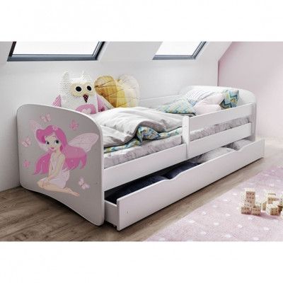 Kocot Kids Barnsäng - Babydreams Vit - Fairy With Butterflies Med Madrass 160x80 Cm