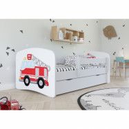 Kocot Kids Barnsäng - Babydreams Vit - Fire Truck Med Låda 140x70 Cm
