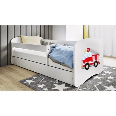 Kocot Kids Barnsäng - Babydreams Vit - Fire Truck Med Låda 140x70 Cm