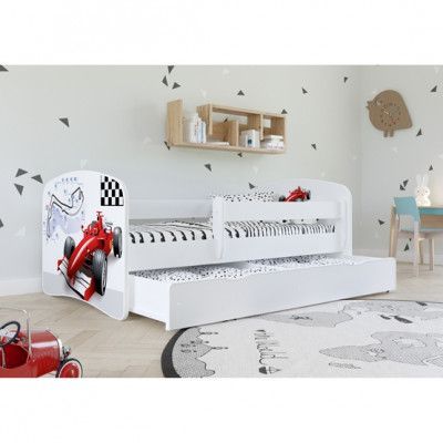 Kocot Kids Barnsäng - Babydreams Vit - Formula One Med Låda 180x80 Cm