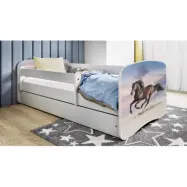 Kocot Kids Barnsäng - Babydreams Vit - Galloperande Hästar 140x70 Cm