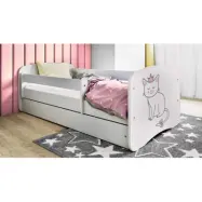 Kocot Kids Barnsäng - Babydreams Vit Med Låda - Katt 140x70 Cm