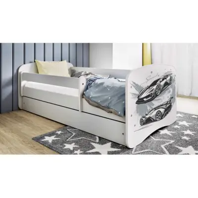 Kocot Kids Barnsäng - Babydreams Vit Med Madrass - Sportbil 160x80 Cm