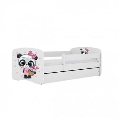 Kocot Kids Barnsäng - Babydreams Vit - Panda Med Madrass 140x70 Cm