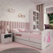 Kocot Kids Barnsäng - Babydreams Vit - Princess And Horse Med Madrass 140x70 Cm