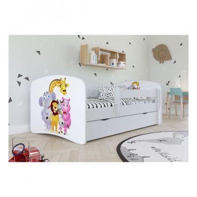 Kocot Kids Barnsäng - Babydreams Vit - Zoo Med Låda Och Madrass 160x80 Cm