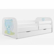 Kocot Kids Barnsäng - Babydreams Vit/Blå - Bear 180x80 Cm