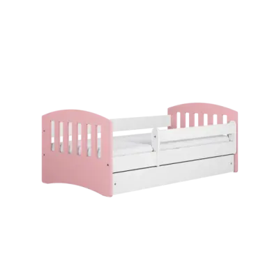 Kocot Kids Barnsäng - Classic 1 Mix Pale Rosa - Med Madrass 160x80 Cm