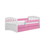 Kocot Kids Barnsäng - Classic 1 Rosa - Med Madrass 140x80 Cm