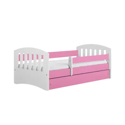 Kocot Kids Barnsäng - Classic 1 Rosa - Med Madrass 160x80 Cm