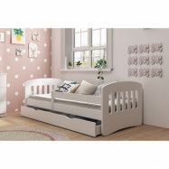 Kocot Kids Barnsäng - Classic 1 Vit - Med Madrass 140x80 Cm