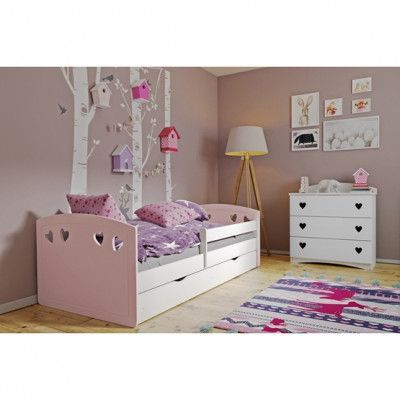 Kocot Kids Barnsäng - Julia Mix Pale Rosa - Med Madrass 140x80 Cm