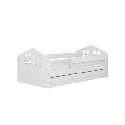 Kocot Kids Barnsäng - Kacper Vit - Med Låda Och Madrass 140x80 Cm