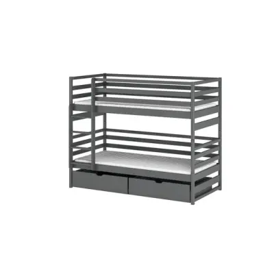 Lano Meble LOFT - Våningssäng Med Lådor - 80x180 Cm - Grafit