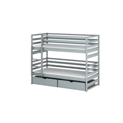 Lano Meble LOFT - Våningssäng Med Lådor - 80x200 Cm - Grå