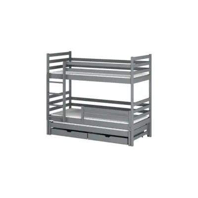 Lano Meble LUK - Våningssäng Med Extrasäng Och Lådor - 80x180 Cm - Grå