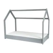 PQP Hussäng - Barnsäng Med Eco Madrass 160X80 - Grå