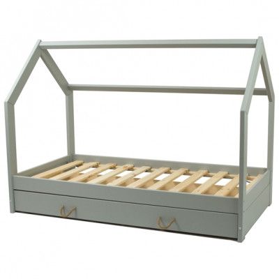 PQP Hussäng - Barnsäng Med Eco Madrass 160X80 - Grå