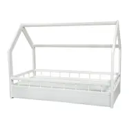 PQP Hussäng - Barnsäng Med Eco Madrass Och Skyddskant 160X80 Cm - Vit
