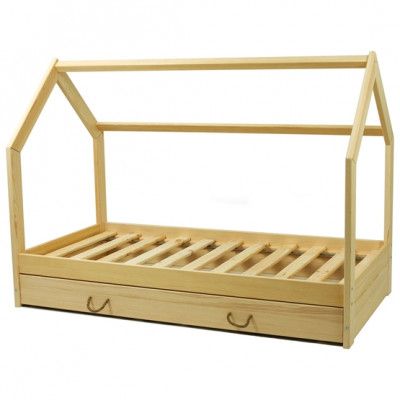 PQP Hussäng - Barnsäng Med Låda 160X80 Cm - Natural