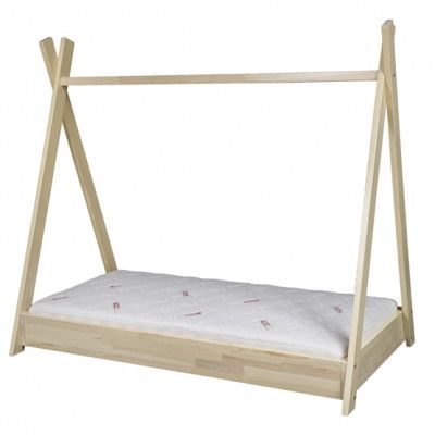 PQP Tältsäng - Barnsäng Med Madrass 160X80 Cm - Natural