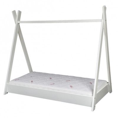 PQP Tältsäng - Barnsäng Med Madrass 160X80 Cm - Vit