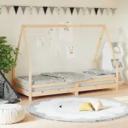 VidaXl Sängram Barnsäng I Massiv Furu 90X200 Cm