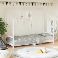 VidaXl Sängram Barnsäng Massiv Furu Vit 80X200 Cm
