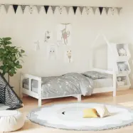 VidaXl Sängram För Barnsäng 80X160 Cm Vit Massiv Furu