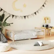 VidaXl Sängram För Barnsäng Massiv Furu 80X160 Cm